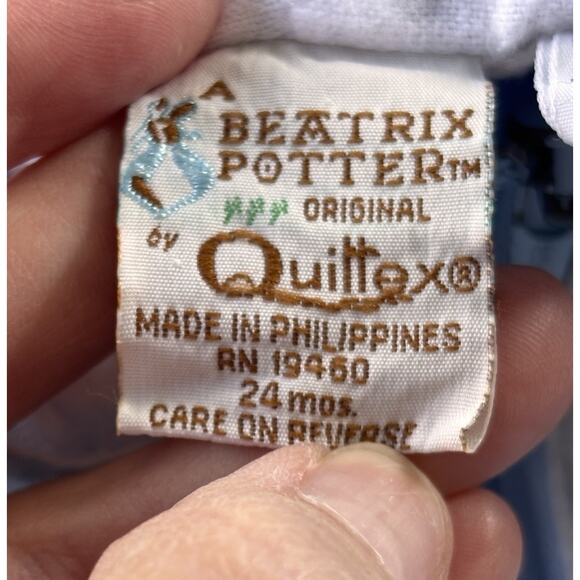 Vintage Quiltex Peter Rabbit Baby Hooded Jacket Sz 24mo Full Zip Beatrix Potter - Picture 10 of 11